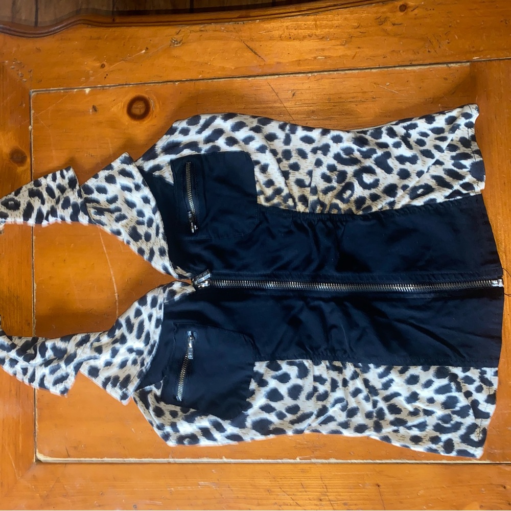 Leopard Print Halter Tunic Top